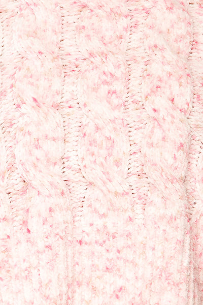 Emersin Pink Cropped Knit Sweater | La petite garçonne texture