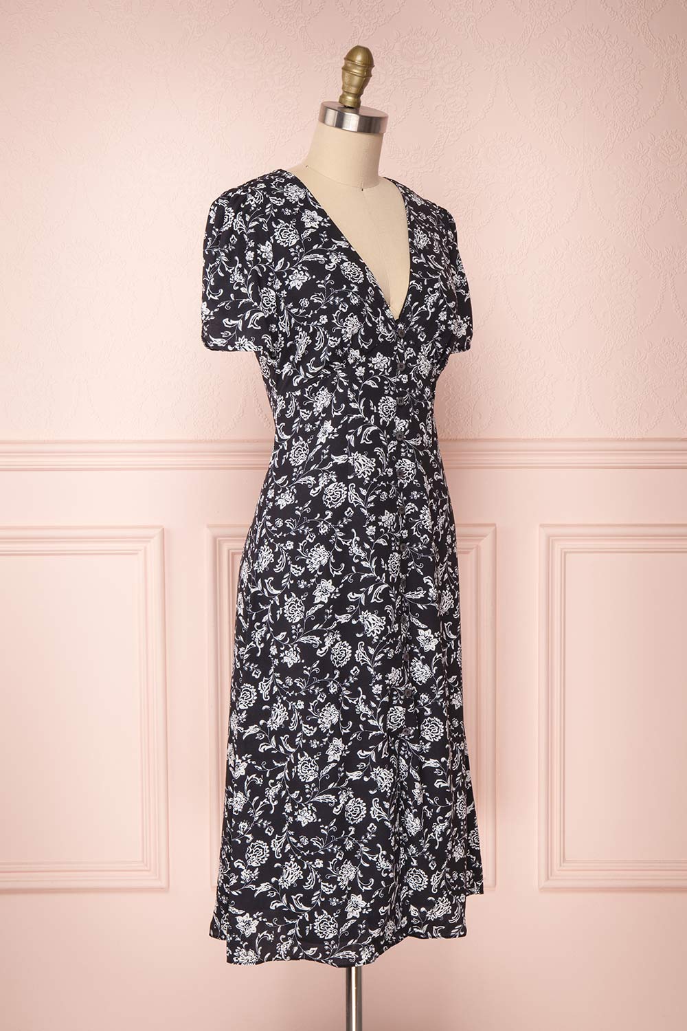 Emilce | Black & White Floral Dress