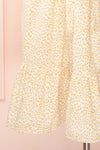 Emiliana Floral Midi Dress w/ Puffy Sleeves | Boutique 1861  fabric