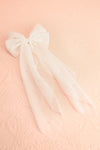 Emilie White Bow Hair Clip w/ Pearls | Boudoir 1861