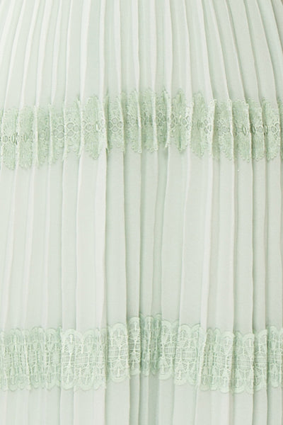 Emma-Rose Mint Green Summer Midi Dress | Boutique 1861 fabric details