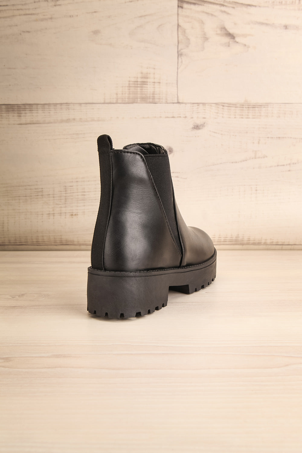 Emmelord Black Platform Heel Chelsea Boots baxk | La Petite Garçonne