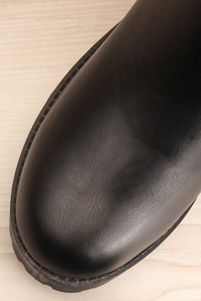 Emmelord Black Platform Heel Chelsea Boots toes | La Petite Garçonne