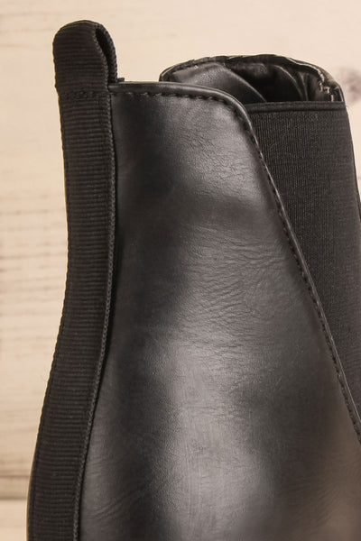 Emmelord Black Platform Heel back Chelsea Boots ankle | La Petite Garçonne