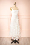 Eneka White Midi Tulle Dress w/ Floral Embroidery | Boudoir 1861  side view