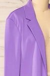 Engla Purple Long Classic Blazer | La petite garçonne side close-up