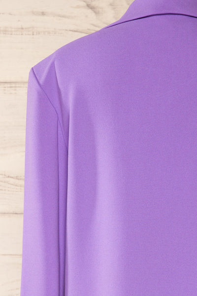 Engla Purple Long Classic Blazer | La petite garçonne back close-up