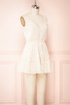 Enid Beige Star Patterned Romper w/ Thin Straps | Boutique 1861 side view