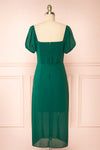 Enora Green Midi Dress w/ Side Slits | Boutique 1861 back view