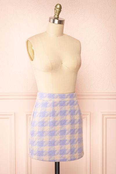 Set Lanajane Lavender Houndstooth Cropped Blazer and Skirt | Boutique  1861 side view
