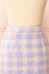 Set Lanajane Lavender Houndstooth Cropped Blazer and Skirt | Boutique 1861 back close-up