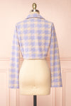 Set Lanajane Lavender Houndstooth Cropped Blazer and Skirt | Boutique 1861 top back view