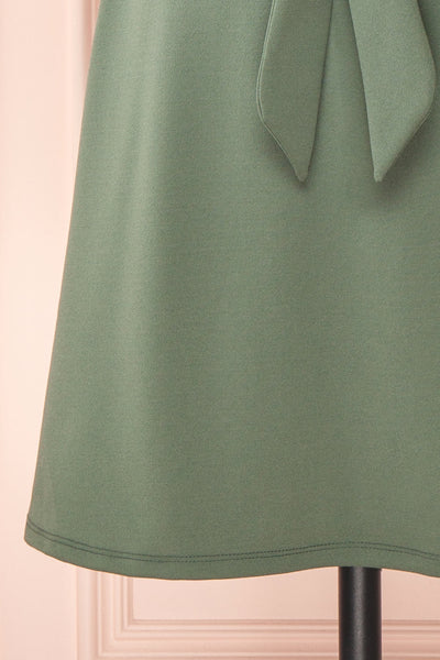 Envy Green Scalloped V-Neck Short Dress | Boutique 1861 bottom