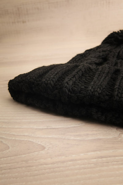 Eos Blackberry Black Knit Tuque with Pompom | La Petite Garçonne 5