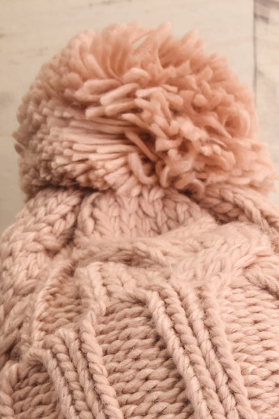 Eos Candy Pink Knit Tuque with Pompom | La Petite Garçonne 4