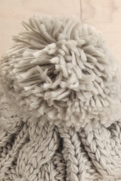 Eos Mushroom Grey Knit Tuque with Pompom | La Petite Garçonne 2