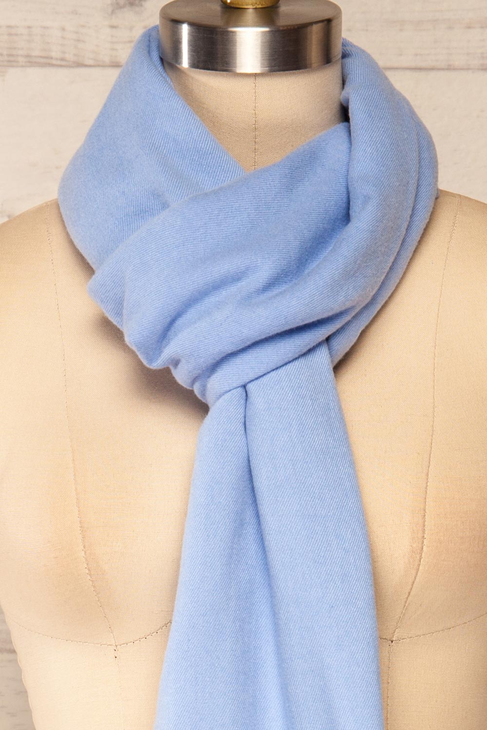 Epanouissement Blue Soft Knit Scarf | La petite garçonne front close up