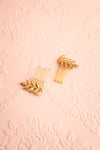 Erata Gold Hair Combs Set with Leaves | Boudoir 1861