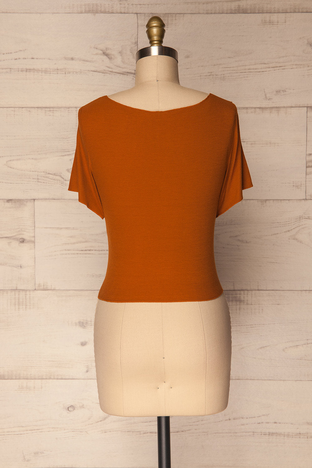 Erines Clay Ochre Ribbed T-Shirt w Tied Waist | La Petite Garçonne 5