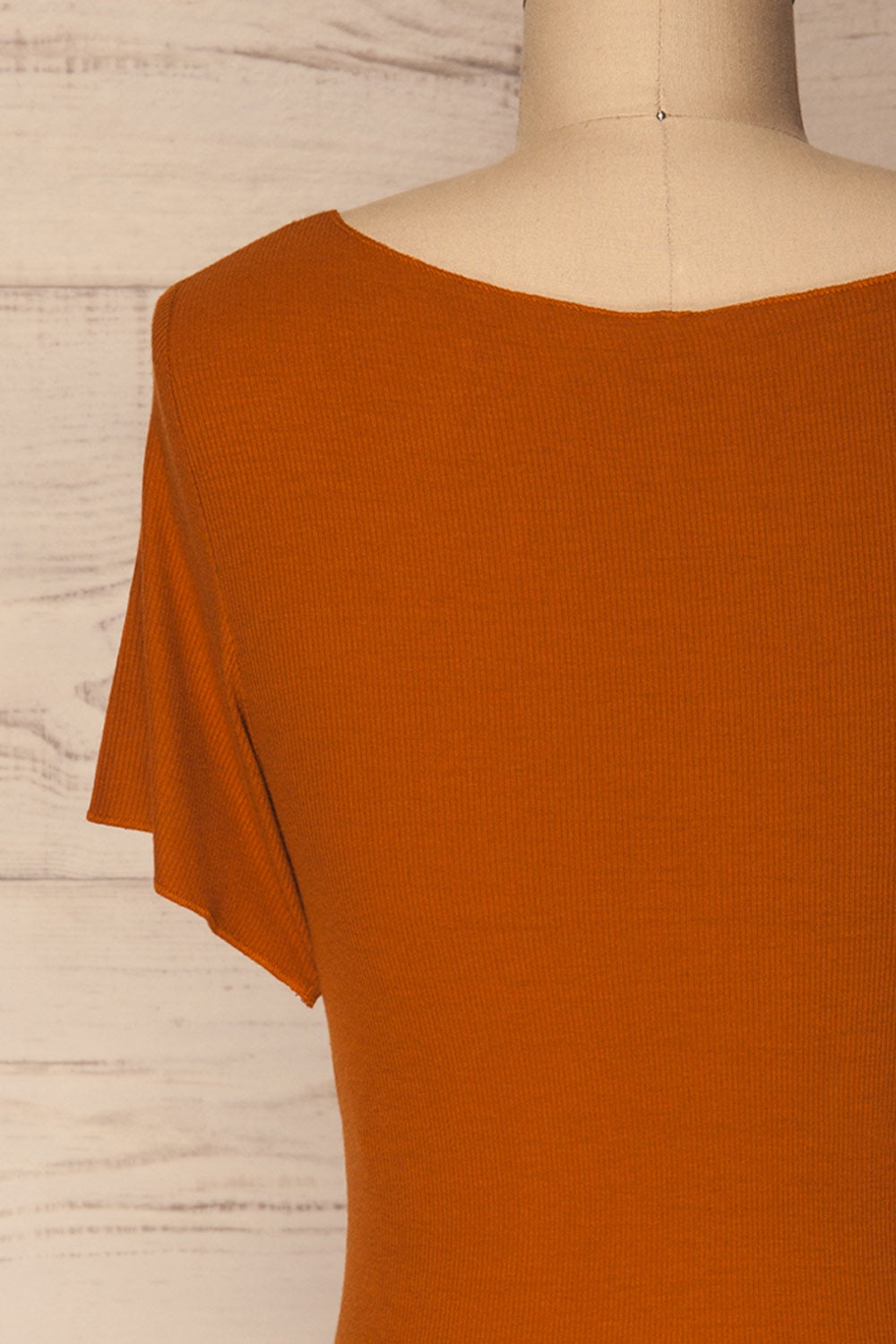 Erines Clay Ochre Ribbed T-Shirt w Tied Waist | La Petite Garçonne 6