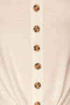 Erines Cloud White Ribbed T-Shirt w Tied Waist | La Petite Garçonne 8