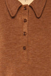 Erinn Rust Long Sleeve Soft Knit Top | La petite garçonne fabric