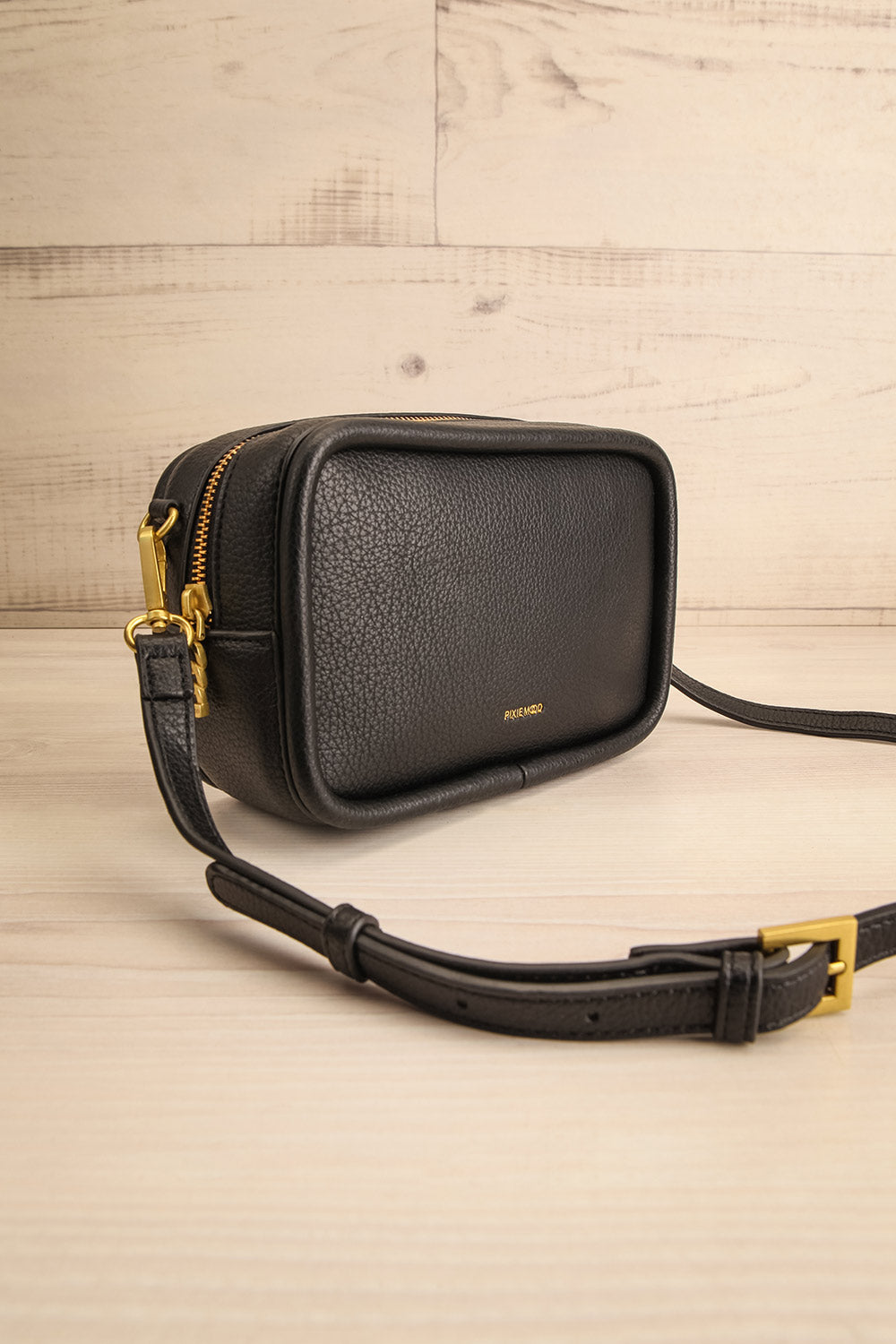 Eriqua Black Shoulder Bag w/ Removable Strap | La petite garçonne side view