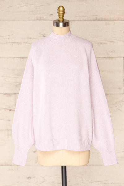 Eris Lavender Mock Neck Sweater | La petite garçonne front view