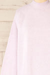 Eris Lavender Mock Neck Sweater | La petite garçonne front close-up