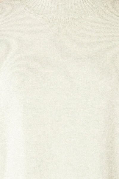 Eris Green Mock Neck Sweater | La petite garçonne fabric