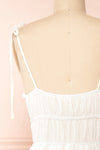 Erlen White Maxi Dress w/ Slit | Boutique 1861 back close-up