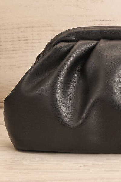 Erline Black Crossbody Bag | Sac Noir | La Petite Garçonne front close-up