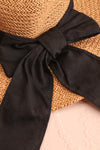 Eroute Large Straw Hat w/ Black Ribbon | Boutique 1861 bow close-up