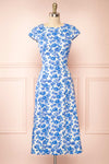 Eslanda Floral Midi Dress w/ Open Back | Boutique 1861 front view