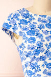 Eslanda Floral Midi Dress w/ Open Back | Boutique 1861 side close-up
