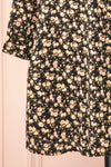 Estefania Black Floral Short V-Neck Dress | Boutique 1861 bottom