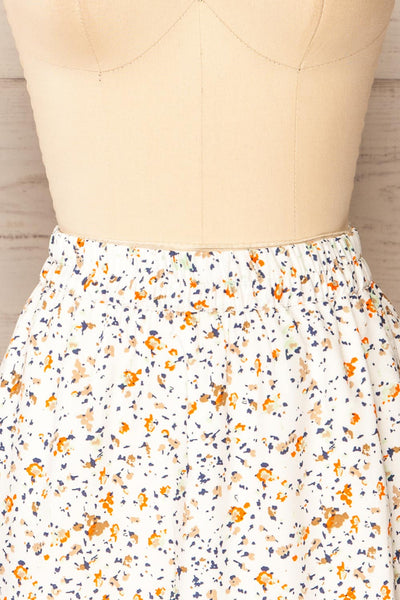 Estoril Patterned Short Skirt With Elastic Waist | La petite garçonne front close-up