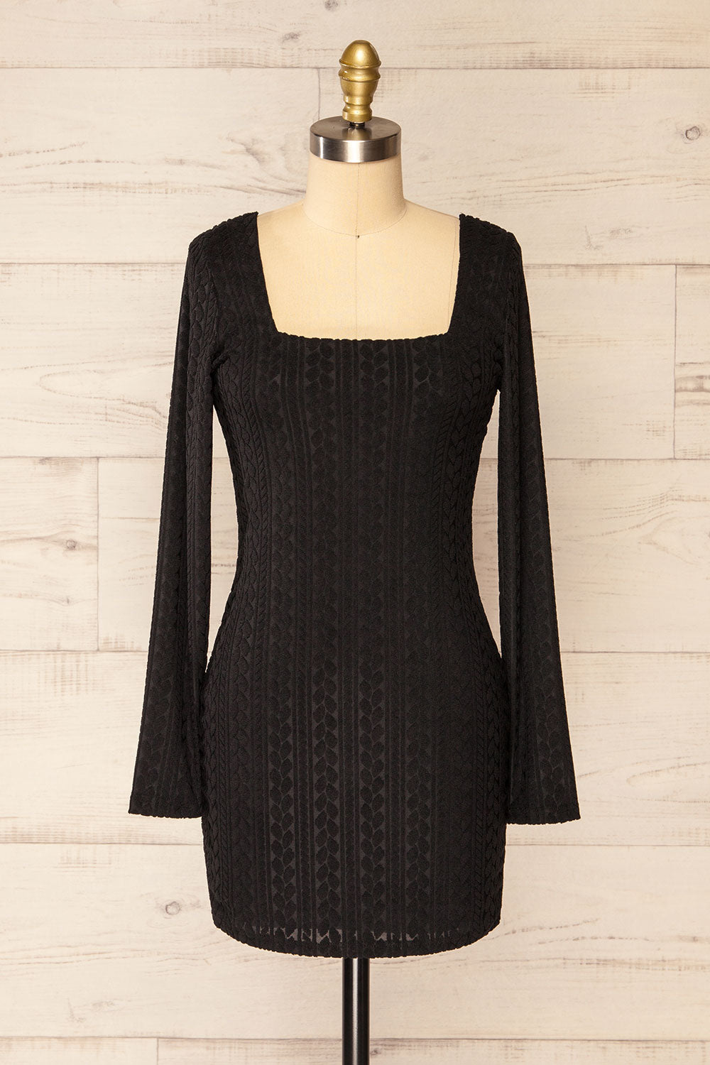 Estremadure Long Sleeves Textured Dress | La petite garçonne front view