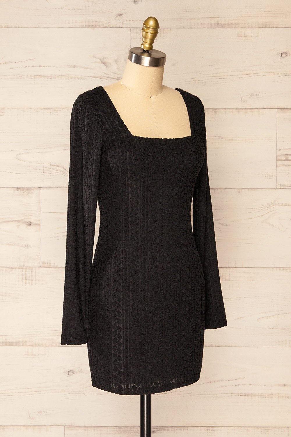 Estremadure Long Sleeves Textured Dress | La petite garçonne side view