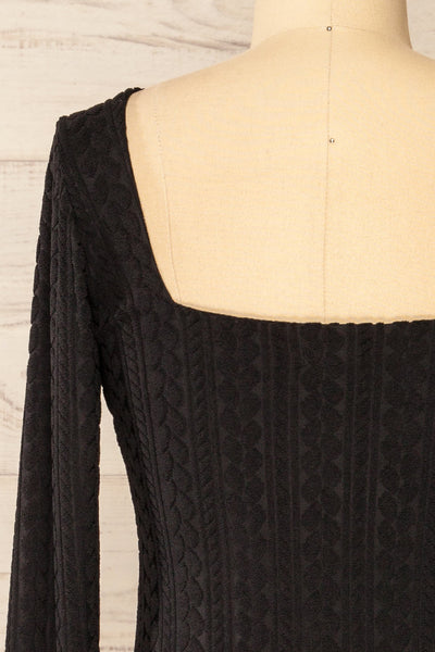 Estremadure Long Sleeves Textured Dress | La petite garçonne back close-up