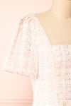 Esyle Short Pink Tweed Dress | Boutique 1861 side close-up