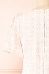 Esyle Short Pink Tweed Dress | Boutique 1861 back close-up