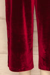 Eunomie Red Sleeveless Velvet Jumpsuit legs | La Petite Garçonne