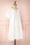 Eunyce White A-Line Dress w/ Embroidery | Boutique 1861 side view
