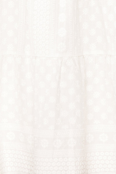 Eunyce White A-Line Dress w/ Embroidery | Boutique 1861 fabric