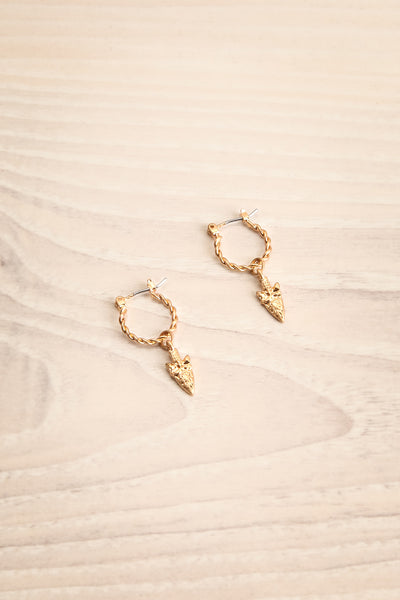 Euphyllia Golden Hoop Earrings with Arrow | La Petite Garçonne
