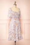Evalina Lavender Floral Midi Dress | Boutique 1861 side view