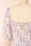 Evalina Lavender Floral Midi Dress | Boutique 1861 back close-up