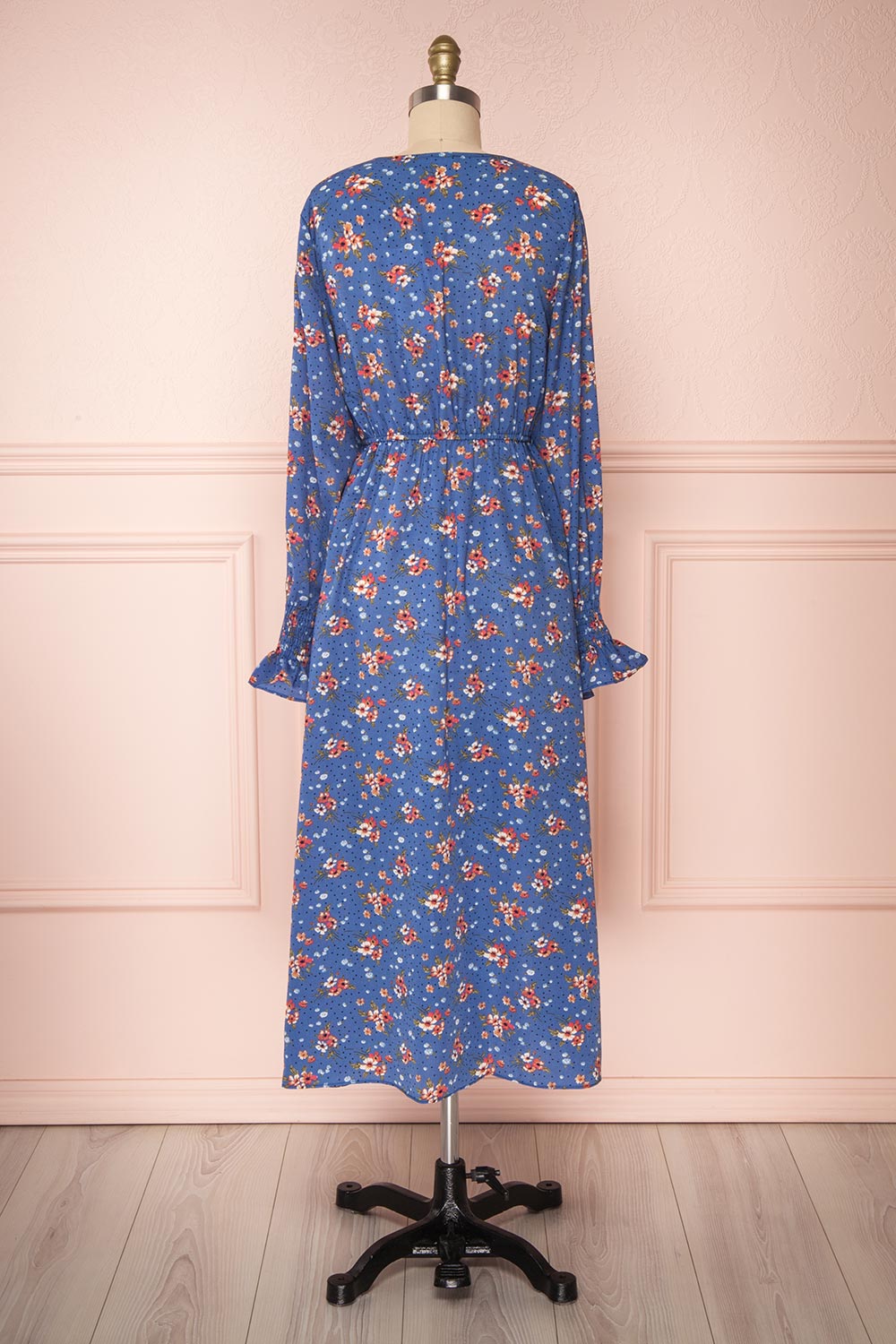 Evelina | Blue Floral Midi Dress