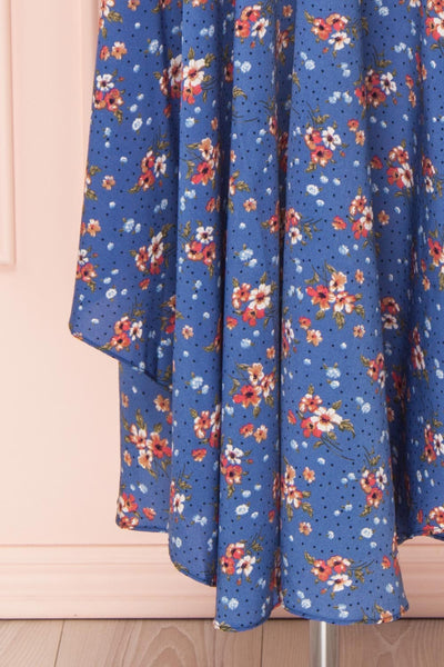 Evelina | Blue Floral Midi Dress